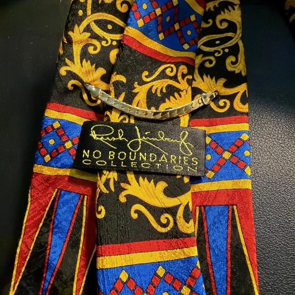 Vintage Rush Limbaugh No Boundaries Collection Necktie Bright Colors Silk Logo
